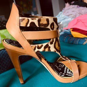 Sam Edelman Leopard Peep Toe Bootie